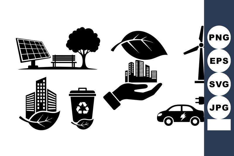 Eco Friendly Sustainable Icons Set (by DesignVectx)