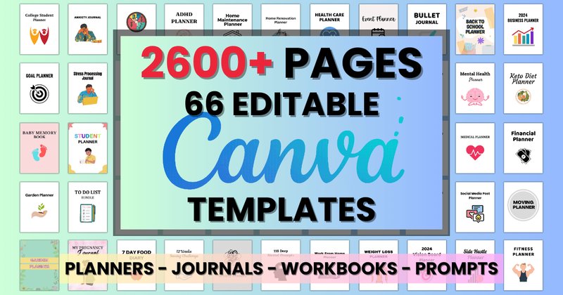 Editable Canva Planners Template Bundle (by DIGITAL PRINT BOX)