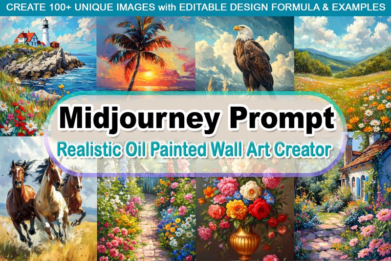 Editable Prompt -Realistic Oil Paint Art (by V Design Stock)