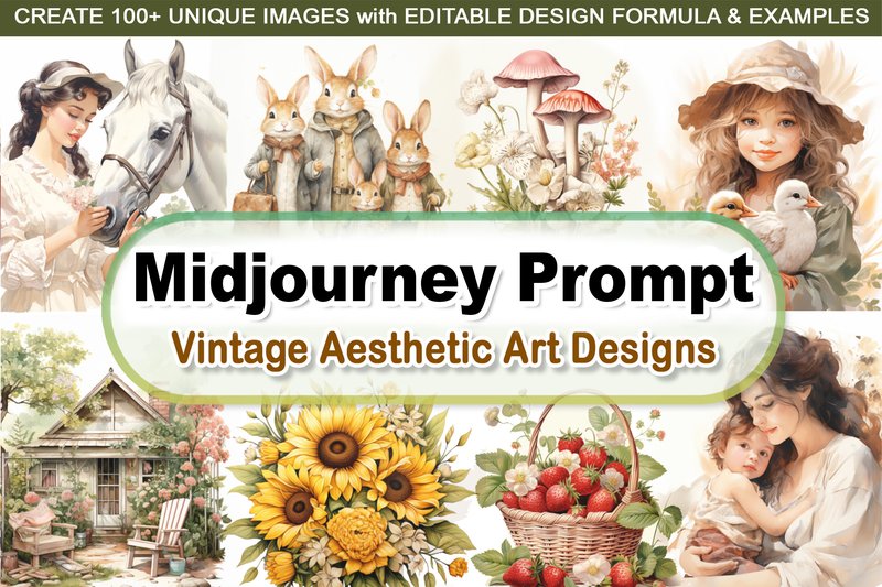 Editable Prompt - Vintage Aesthetic Art (by V Design Stock)