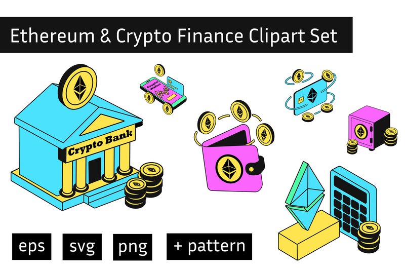 Ethereum & Crypto Finance Clipart Set (by InnaArt)