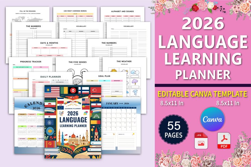 📘 2026 Language Learning Planner (by designmela01)