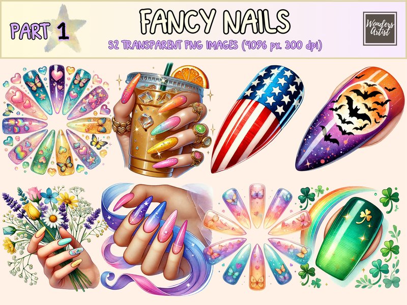 Fancy Nails P1 Clipart (by Wonders Artist)