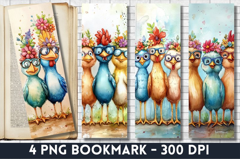 Farmhouse Chickens Bookmark Designs (by The Black Cat)