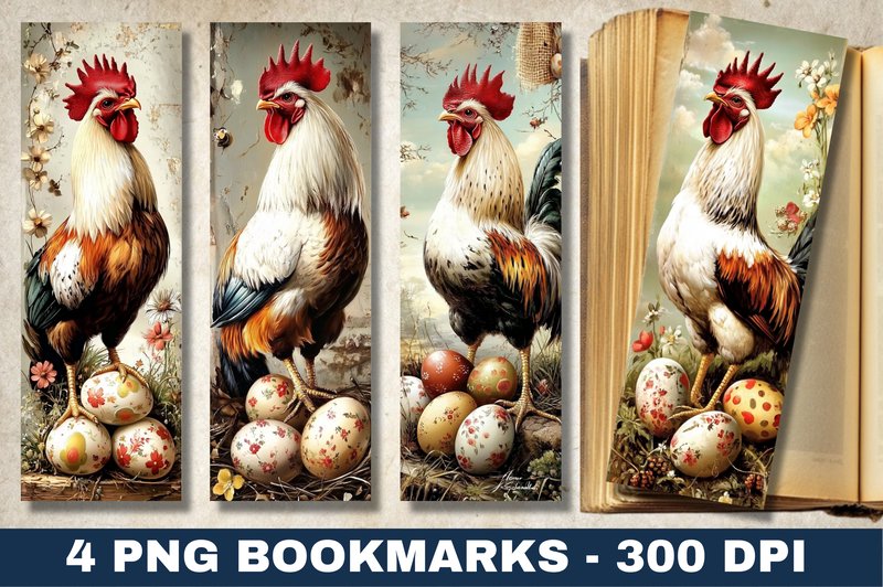 Farmhouse Chickens Bookmark Designs PNG (by MOON CREATION)