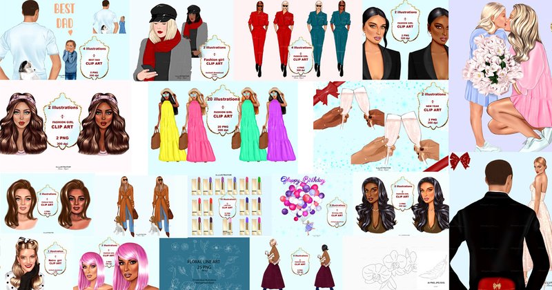 Fashion Girls Clipart (by Major.Art)