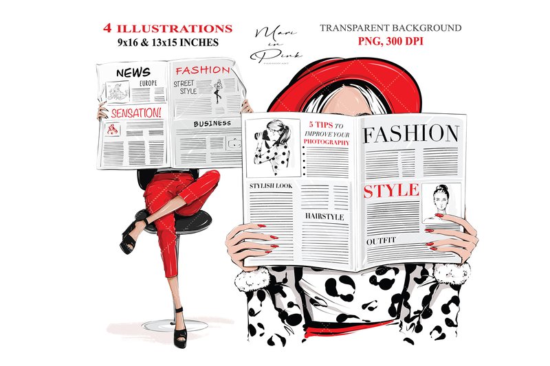 Fashion Illustration Fashion Clipart PNG (by MARIinPINK)