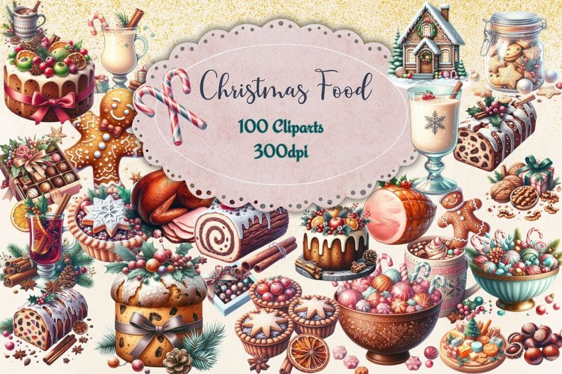 Festive Christmas Food Clipart Bundle (by Penta Pixel Designs)