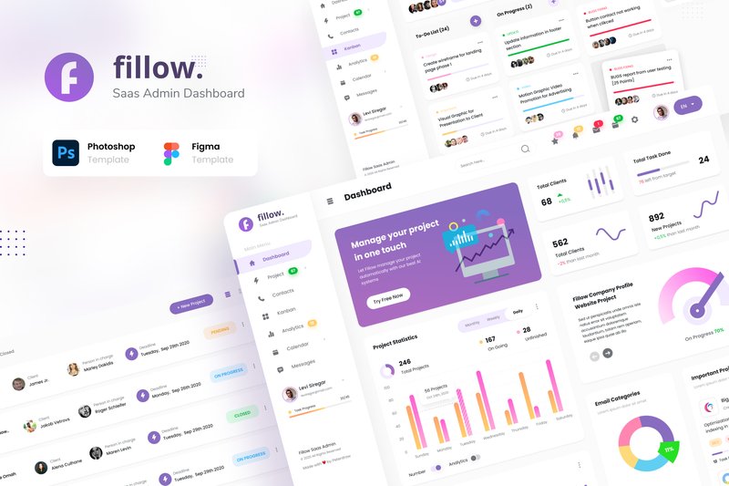Fillow - Saas Admin Dashboard UI (by peterdraw)