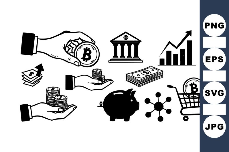 Financial Crypto Vector Clipart Set (by DesignVectx)