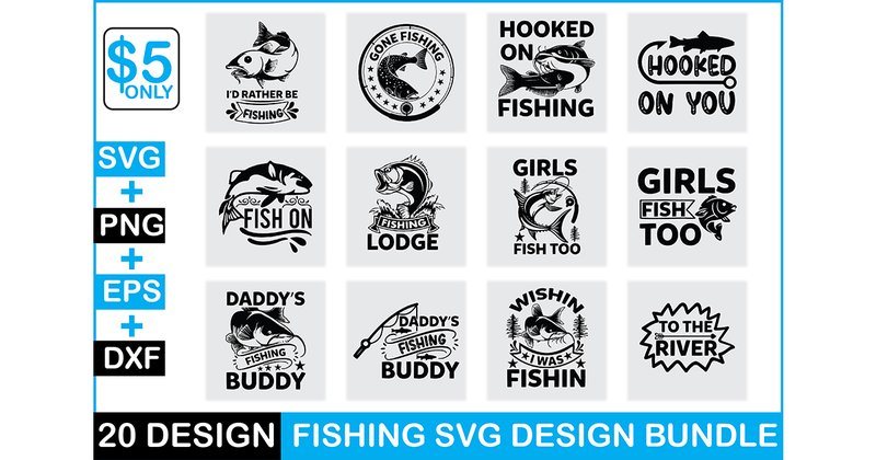 Fishing SVG Design Bundle (by BlackDogsMedia)