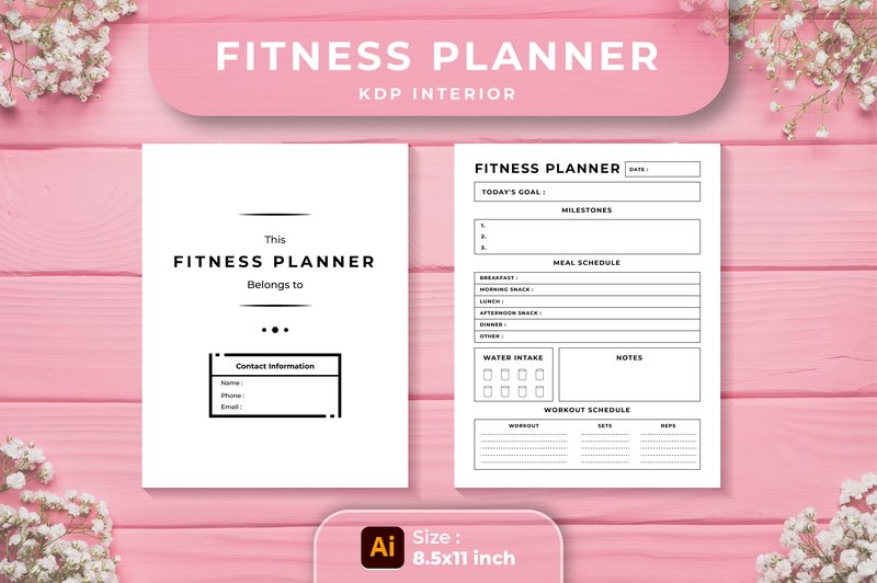 Fitness Workout Planner KDP Interior (by srempire)