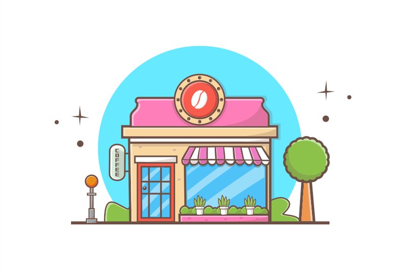 Flat Design Coffee Shop Stock Vector (by blueberry 99d)