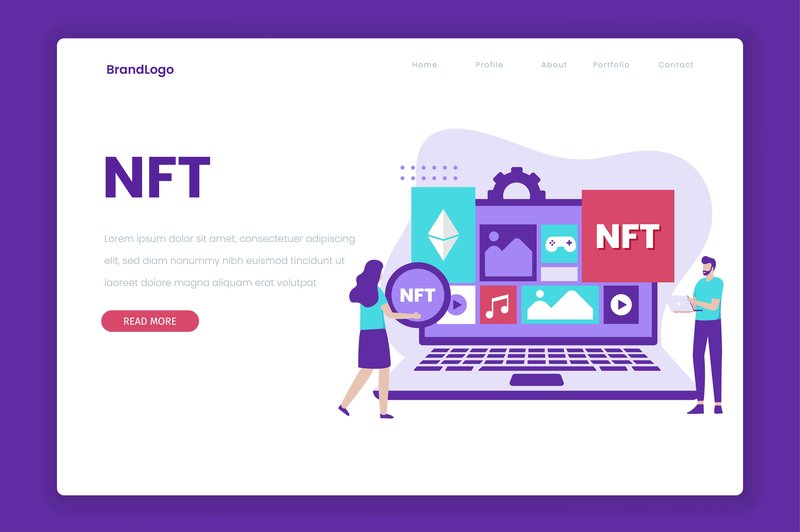Flat Design of Nft Crypto Art Concept (by HengkiL)