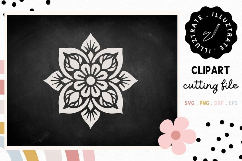 Floral Mandala Cutting File, Mandala SVG (by illuztrate)