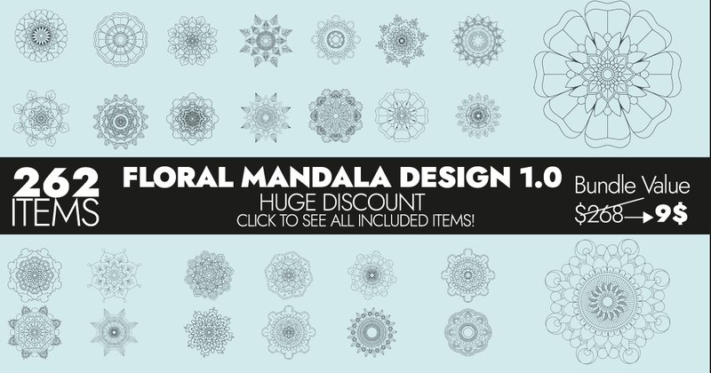Floral Mandala Design Bundle (by Minimalistartstudio)
