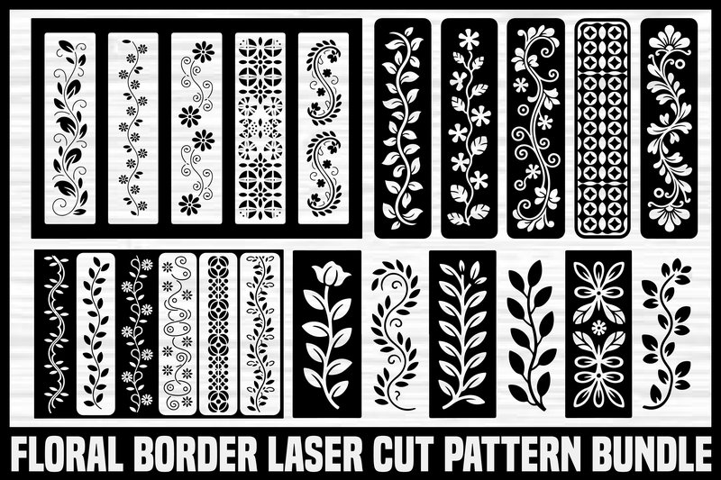 Floral Pattern Lesar-Cut Nail Art Stenci (by Creativelab19)