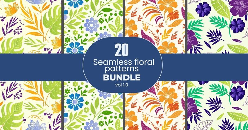 Floral Seamless Pattern Bundle (by grapheezy329)