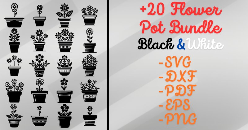 Flower Pot SVG Bundle (by Artful Assetsy)