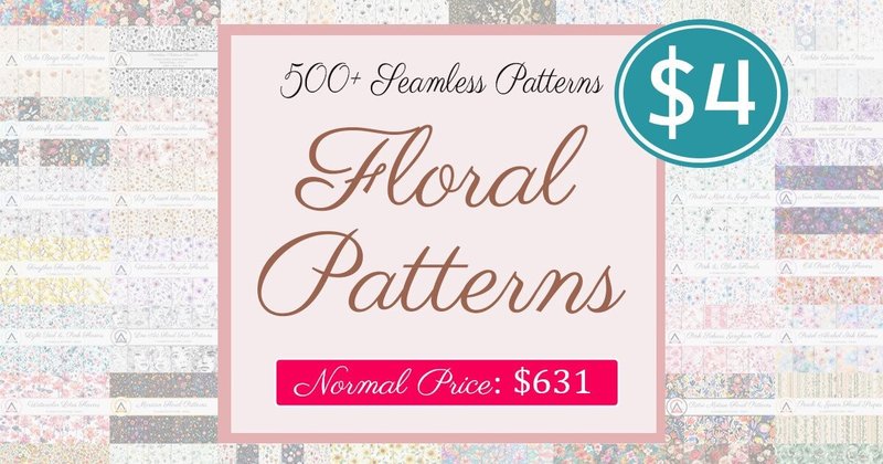 Flowers Floral Seamless Pattern Bundle (by ArtCursor)