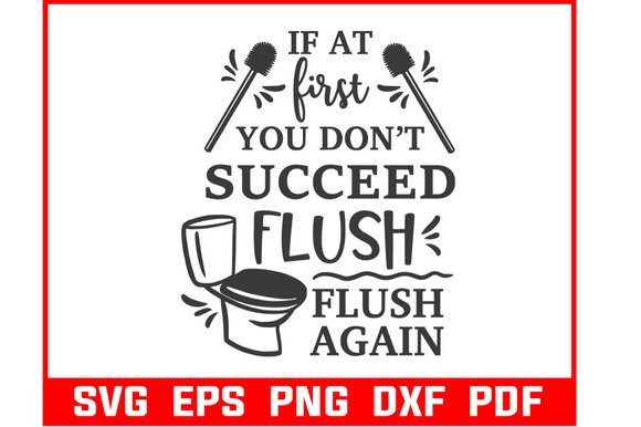 Flush Sign, Funny Bathroom Decor (by Craft Carnesia)