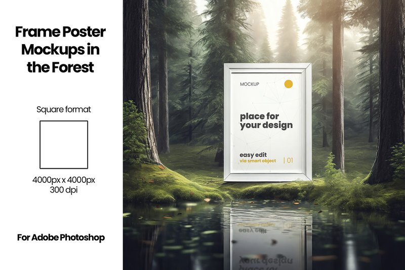 Frame Poster Mockups in the Forest (by LuuqasDesign)