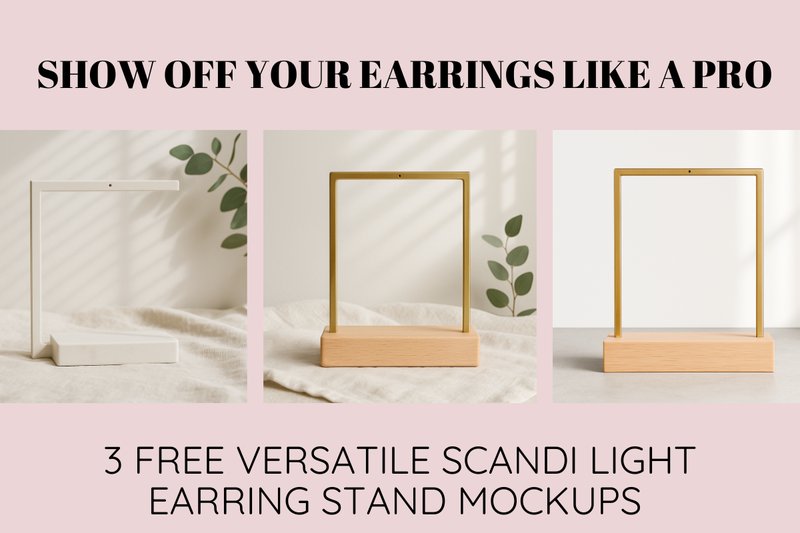 Free Scandi Earring Mockups (by Artizory)
