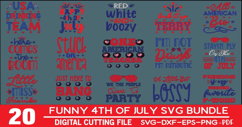 Funny 4th of July SVG Bundle (by digital svg design stor)