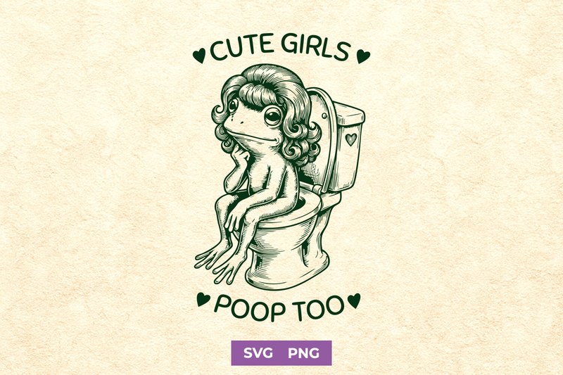 Funny Frog Cute SVG for Bathroom Decor (by juiceboxy)