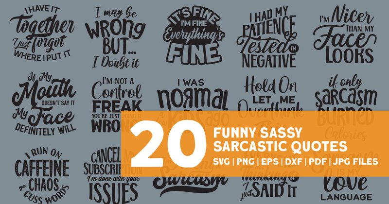 Funny Sarcastic Mom Quotes SVG Bundle (by Wozart)