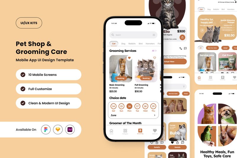 Fuzzy Twon – Pet Grooming App Design (by twinletter)