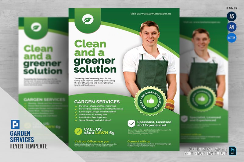 Garden and Landscaping Services Flyer (by PSDPixel)