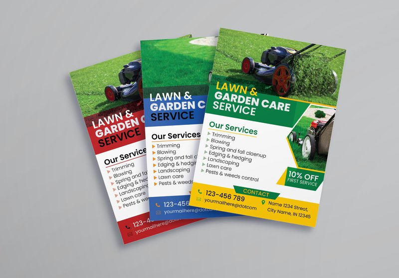 Garden Lawn Care Mowing Flyer Template (by BAFIX Design)