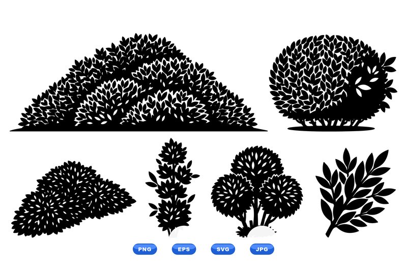 Garden Shrub Silhouette Pack (by DesignVectx)