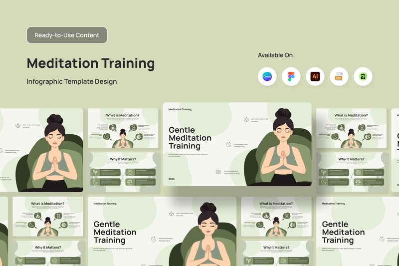 Gentle Mindful Meditation Infographic (by Productype)