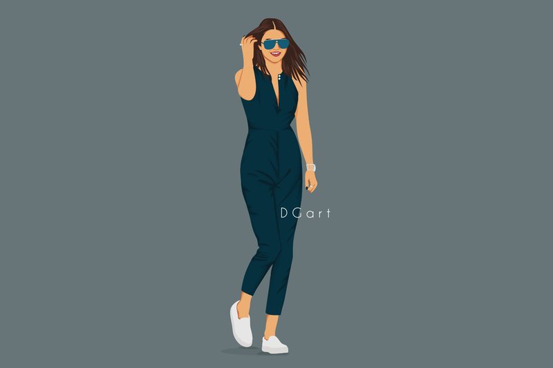 Girl in Jumpsuit Fashion Illustration (by DGart)