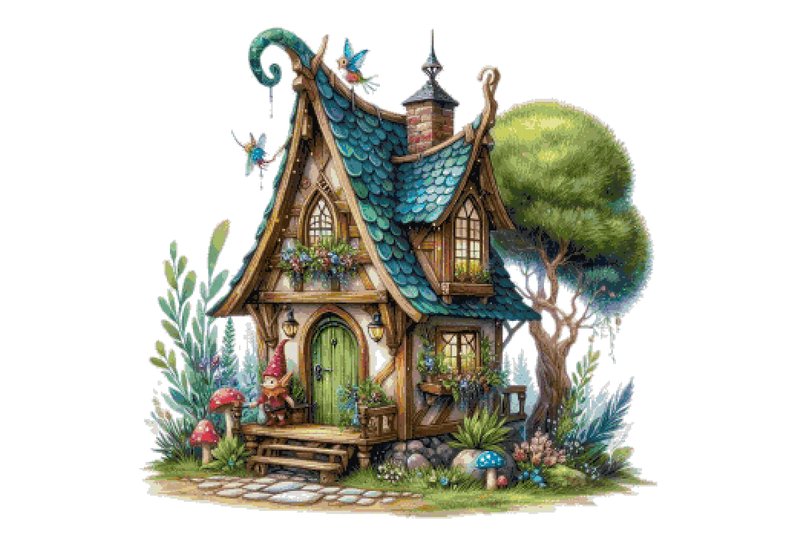 Gnome Home Counted Cross Stitch Patterns (by crossstitchpatterns)