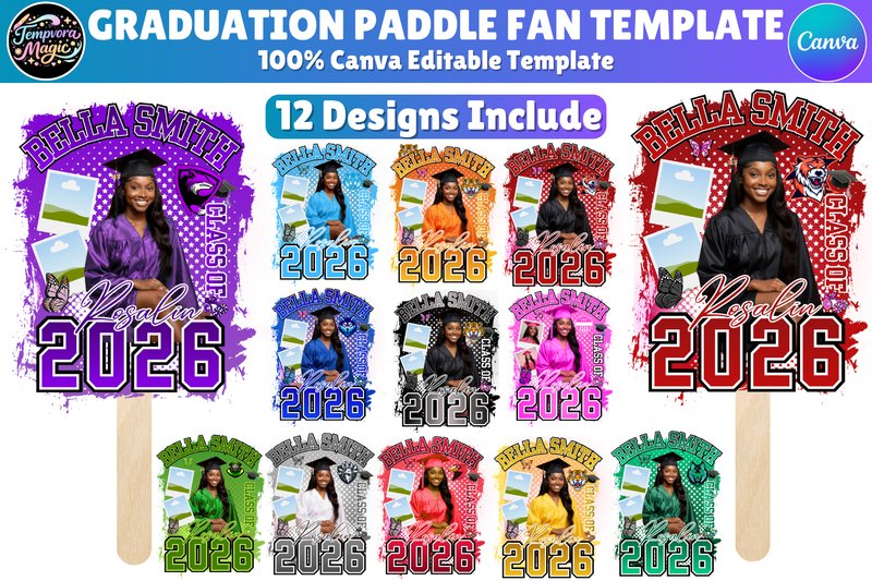 Grad Fan 2026 Canva Editable Template (by Canva Magic)