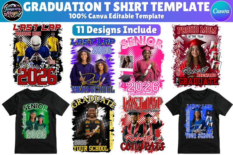 Grad Senior 2026 T Shirt Canva Template (by Canva Magic)