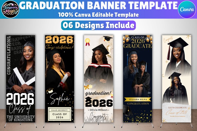 Graduation Banner Canva EditableTemplate (by Canva Magic)