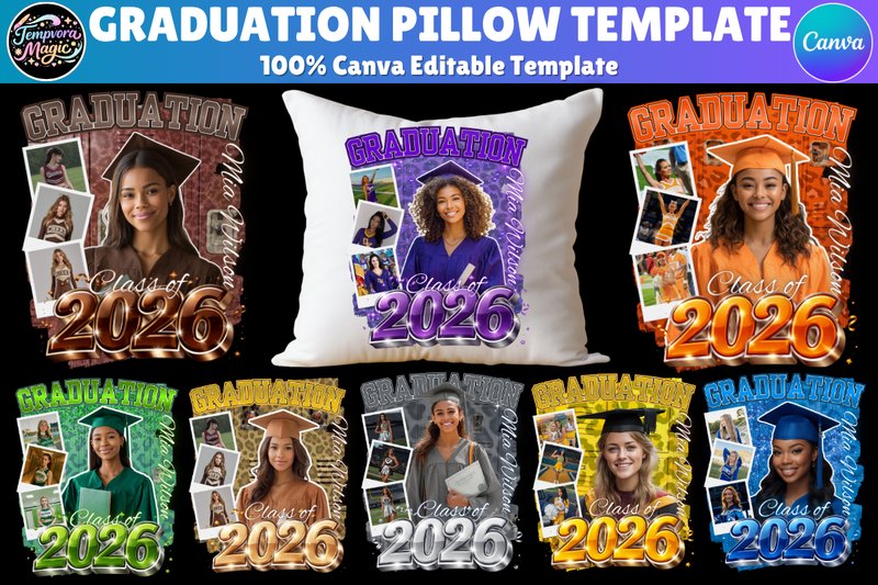 Graduation Canva Editable PillowTemplate (by Canva Magic)