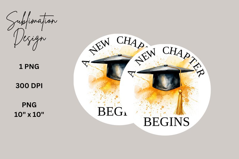 Graduation Cap Watercolor Sublimation (by AlishaSDBoutique)