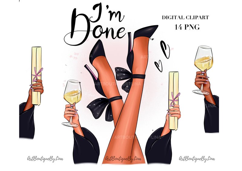 Graduation Legs Clipart (by ArtBoutigueByLina)