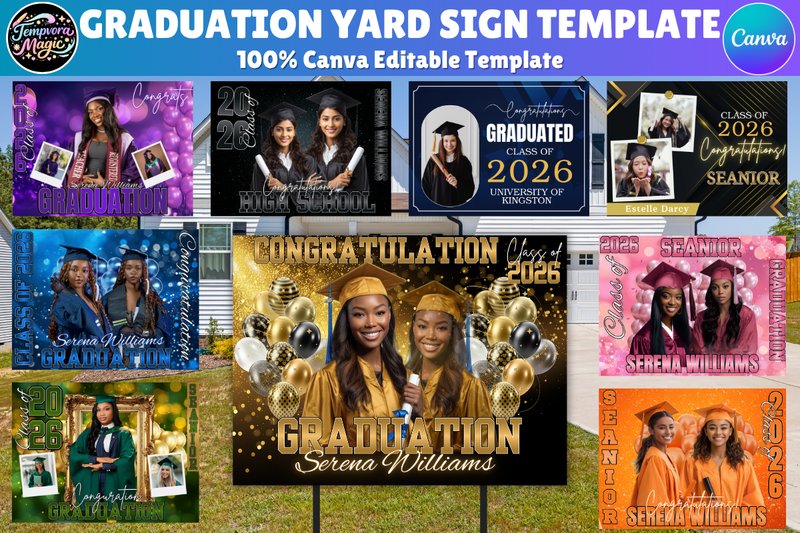 Graduation Yard Sign Canva Template (by Canva Magic)