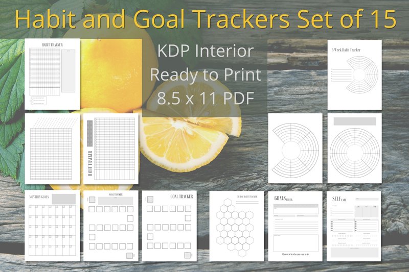 Habit and Goal Tracker Set of 15 (by Hustle Smart Shop)