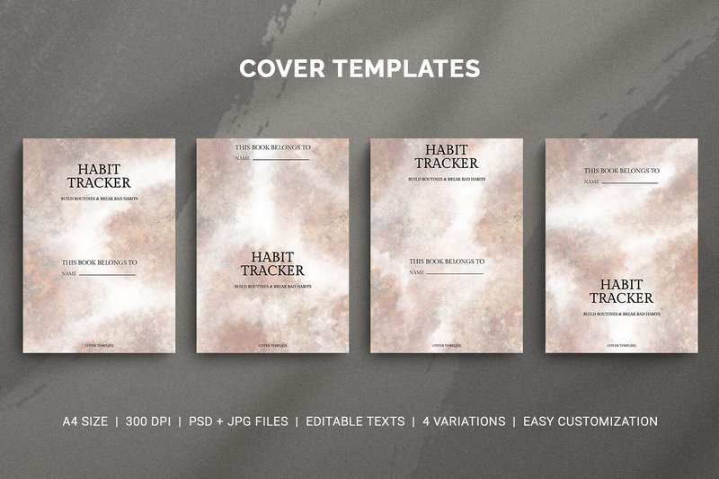 Habit Tracker Cover Template Set (by Pugazh Logan)