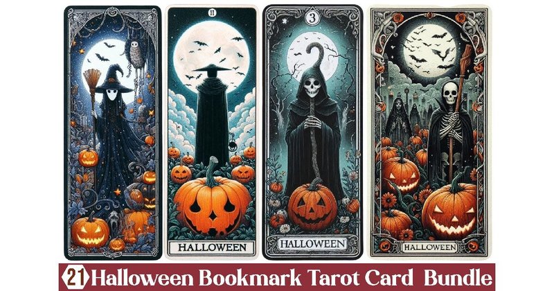 Halloween Bookmark Tarot Card Bundle (by Sublimation Design)