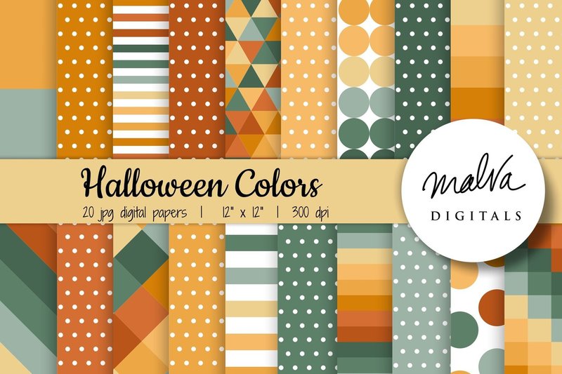Halloween Geometric Patterns (by MalvaDigitals)
