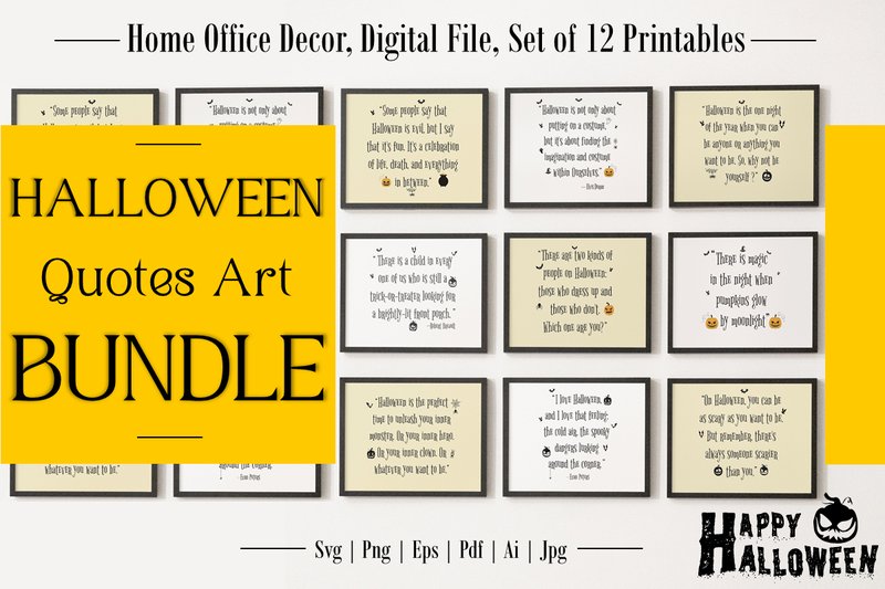 HALLOWEEN Quotes Art Bundle. (by 10Printables)