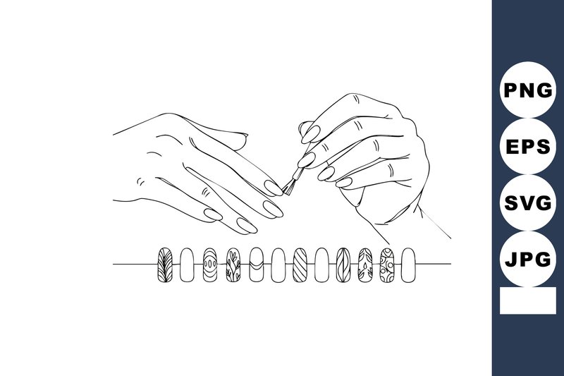 Hand Applying Nail Polish with Various N (by DesignVectx)